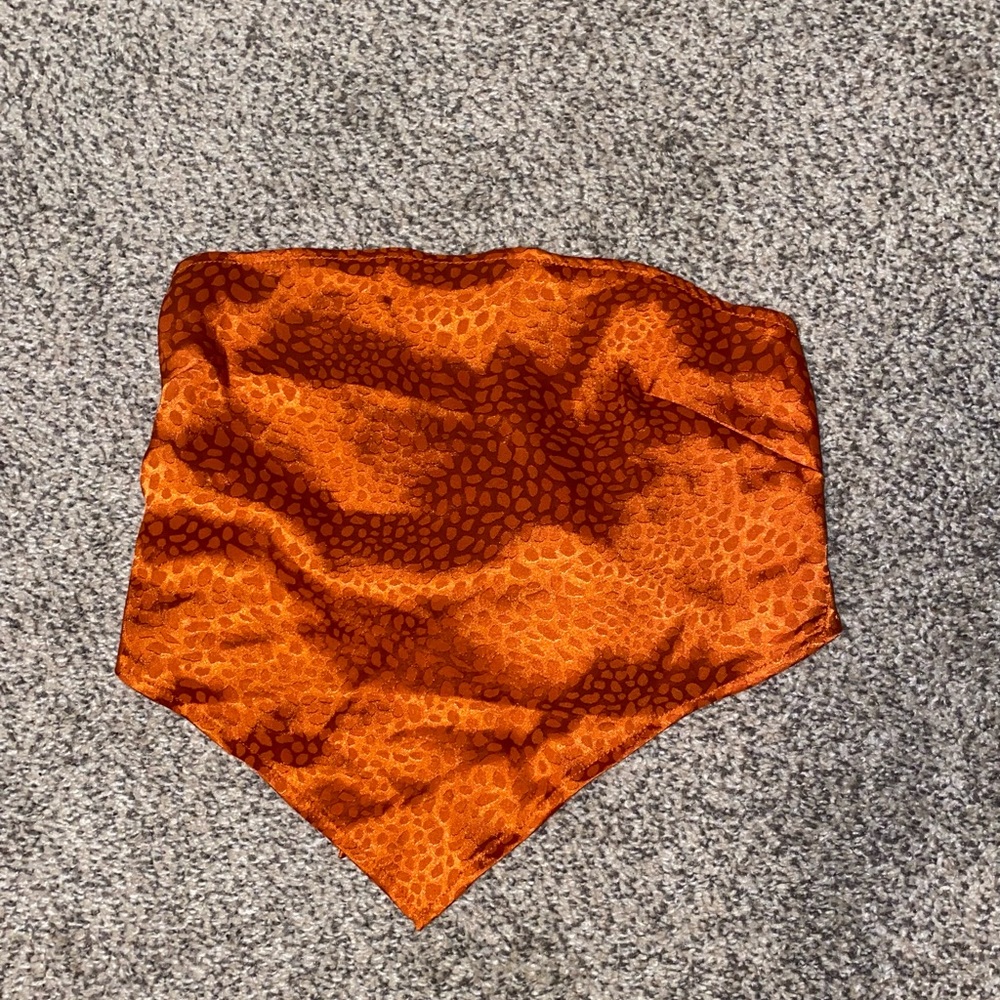 orange cheetah bandanna top